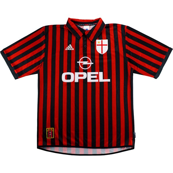 Heimtrikot Thailand AC Milan Retro 1999-2000 Rote Günstige Fußballtrikots